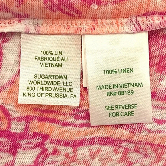 Lilly Pulitzer Sz XS Duval Top Linen Pink Cheeky Melon Rule Breakers NWT… - Picture 8 of 9